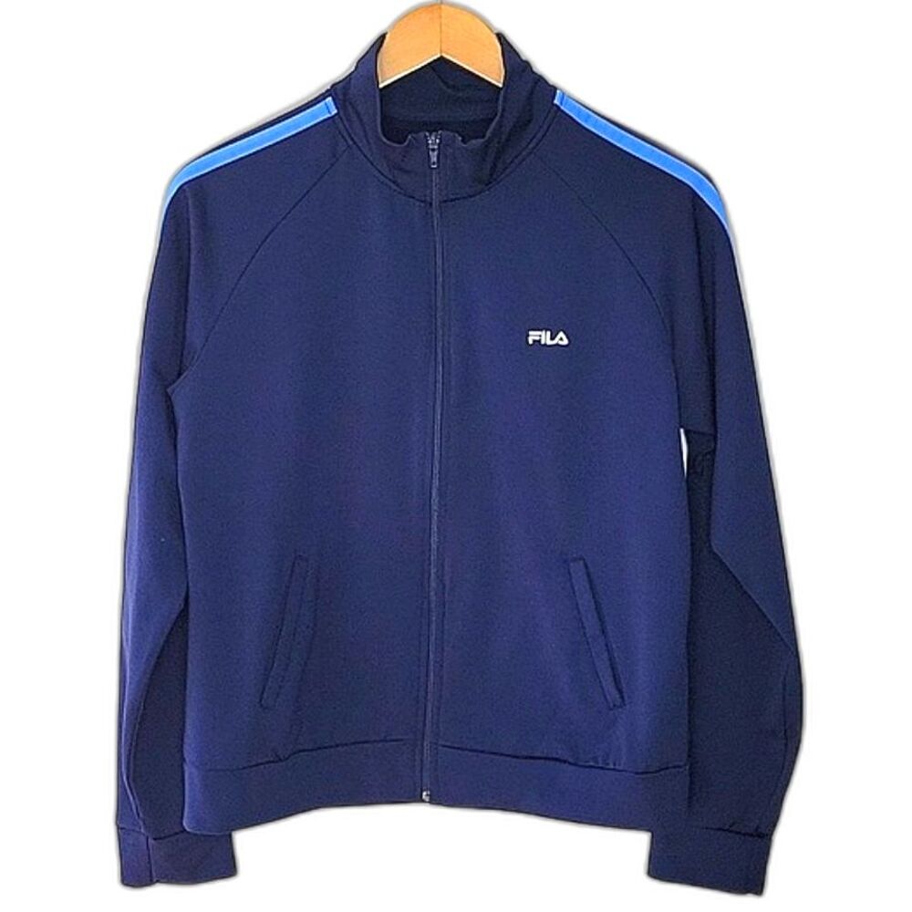 FILA Blue Zip Up Workout Athletic Jacket size M Exercise Sporty Outdoor